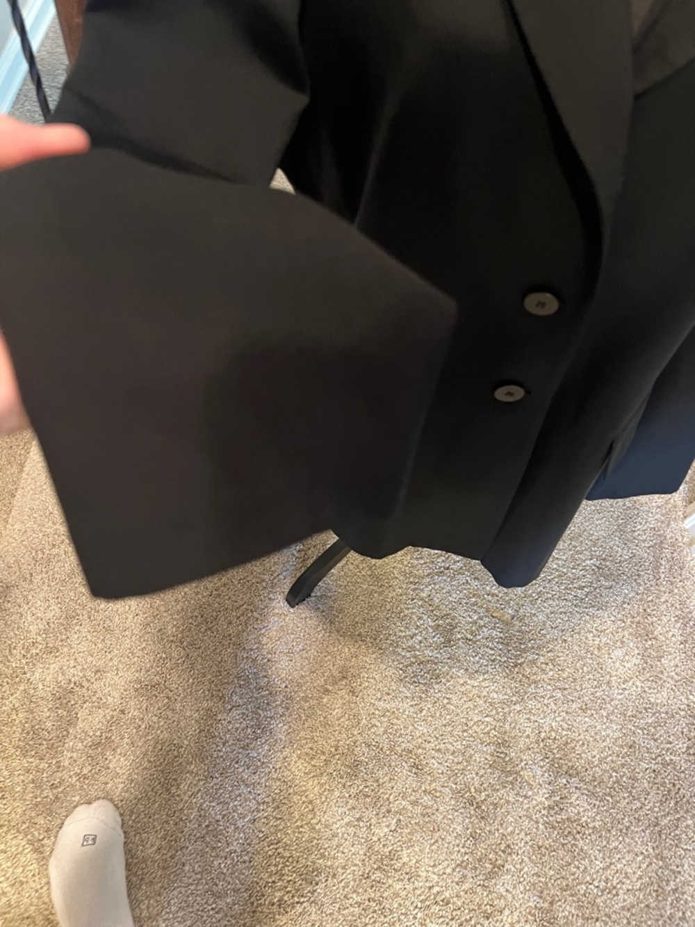 Black Classic Single-Breasted Women's Blazer 100% Wool - Picture 6 of 8